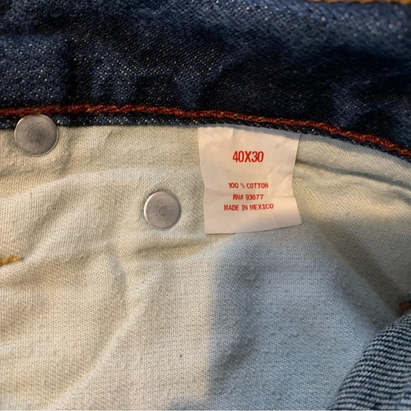 Arizona Men’s Size 40X30 Loose Fit Straight Blue Denim Jeans - Picture 4 of 6